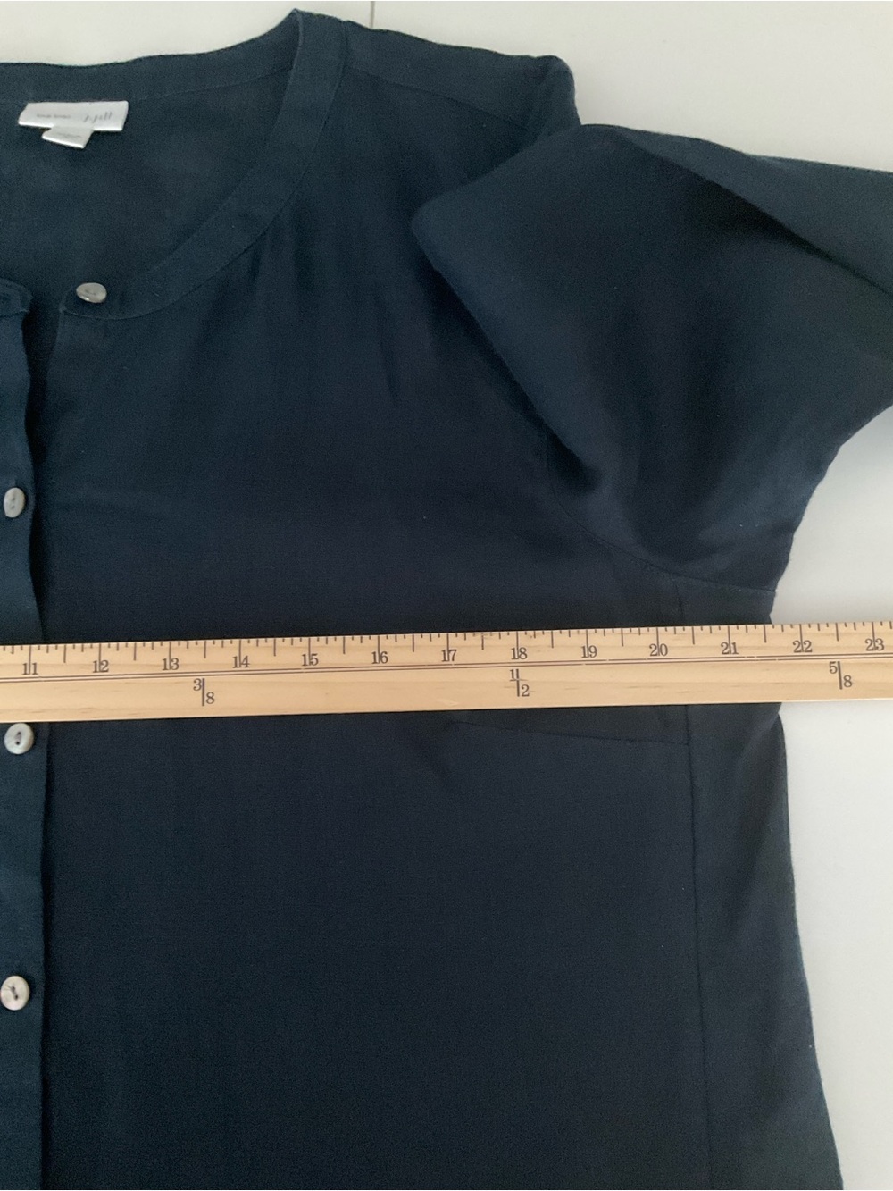 J. Jill Love Linen Navy Blue Button Down Tunic Shirt Size Small - Picture 7 of 9